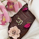 Vriksham Diya Shape  Press Naths/Nose Pin-Red Green & White-Pearls-G20760